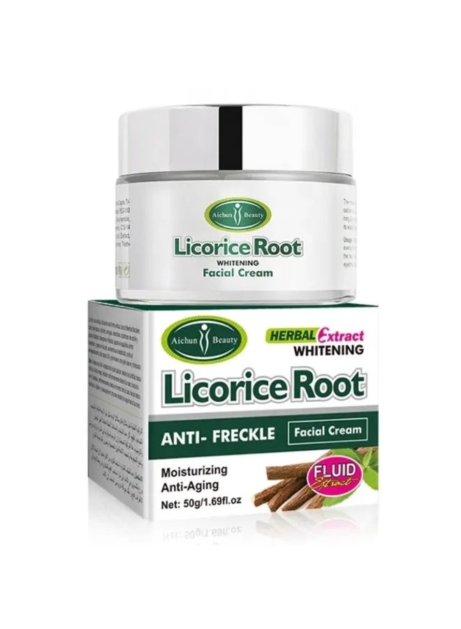 Aichun beauty Licorice Root Anti-Freckle Facial Cream 50G, Whitening Moisturizing Anti-Aging Licorice Extract Face Cream - Image 1